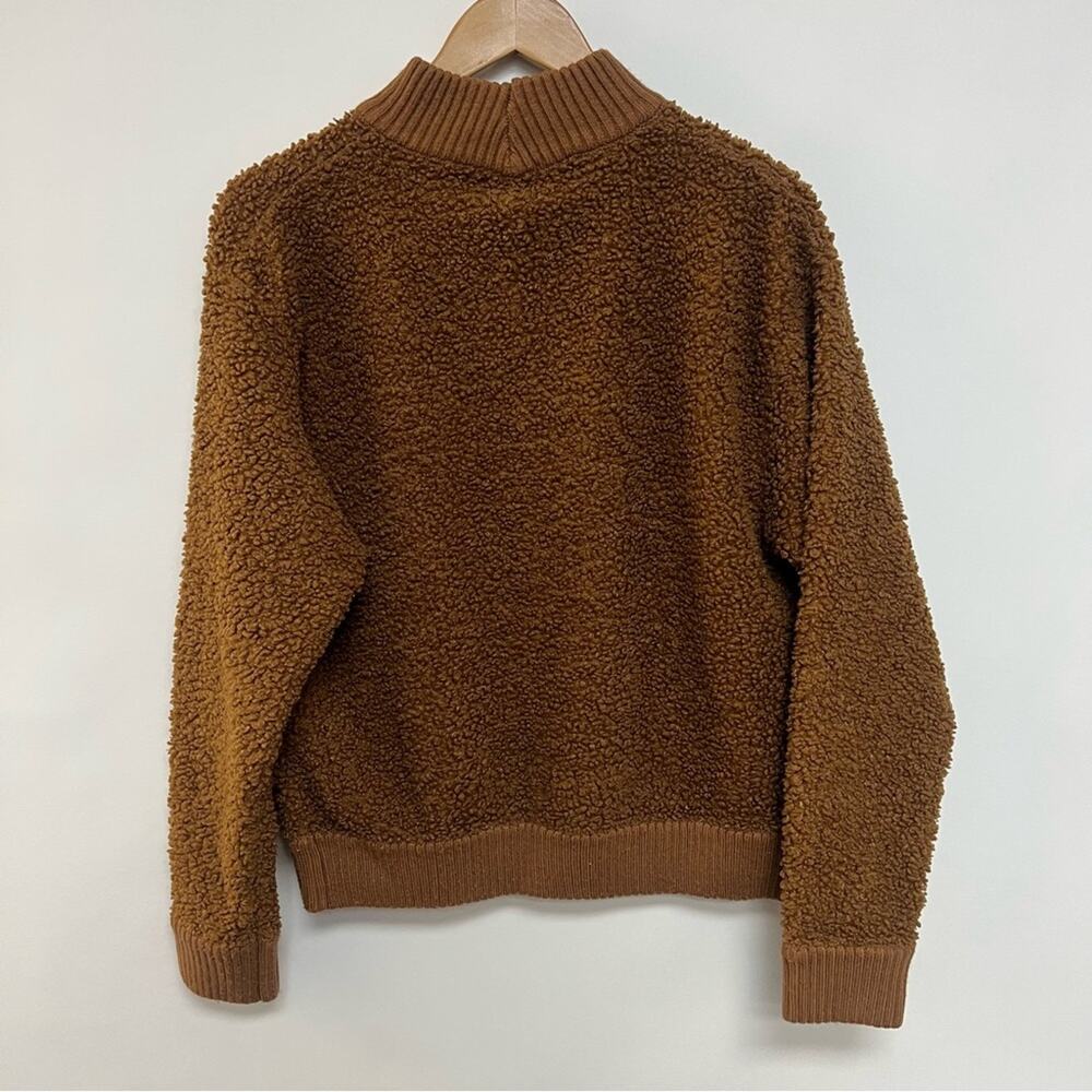 Anthropologie Six Crisp Days Boucle Teddy Sweatshirt Sweater Brown XS Small - Picture 6 of 10